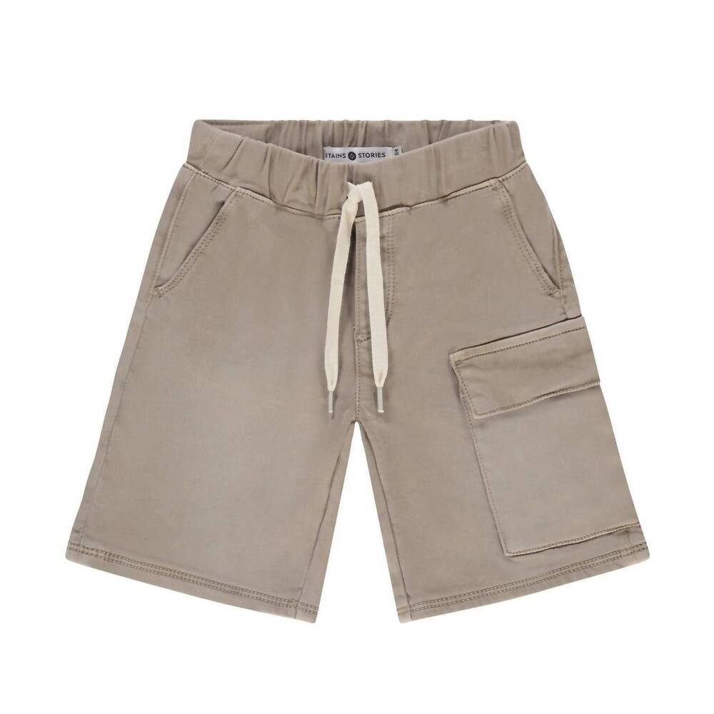 NEW BABYFACE boy's cargo drawstring short in camel